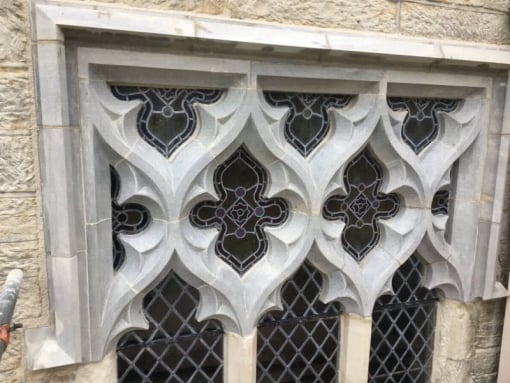 Restored church window by B W May at St Peter and St Paul's Church Headcorn