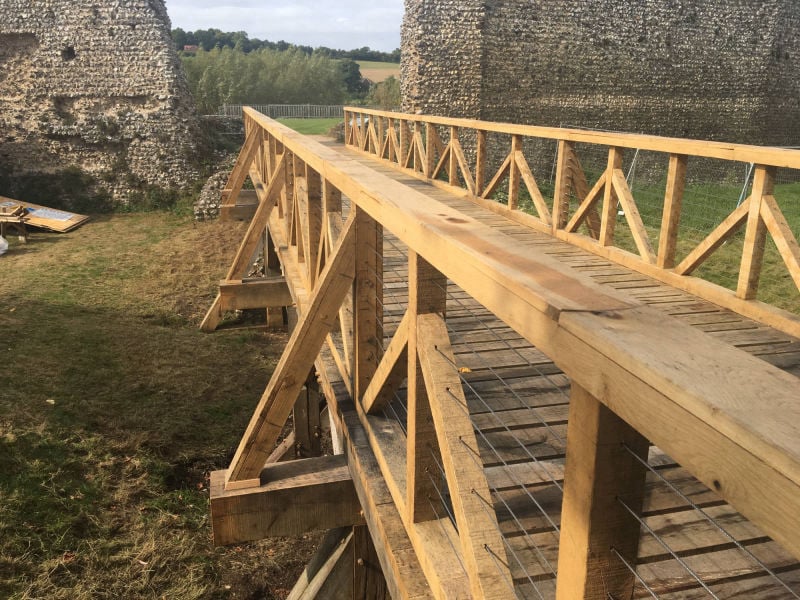 Bespoke timber joinery oak walkway by B W May